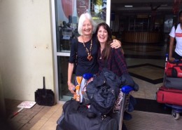Katie arriving in Entebbe