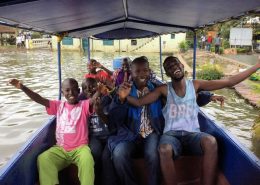 Street boys on the boat ride