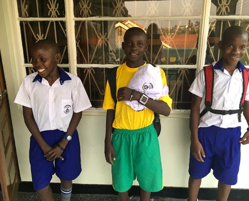 Simon Peter, Ronal and Paul in new school uniforms
