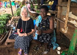 Jane and Peace shopping for matoke