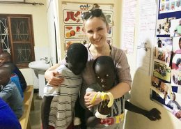 One of our volunteers with the new children