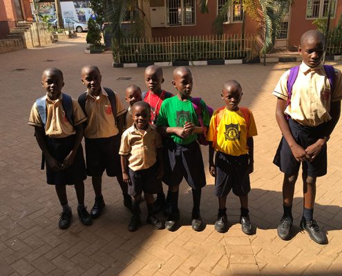 Six of the street boys now going to school