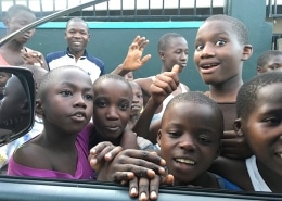 The street boys saying goodbye