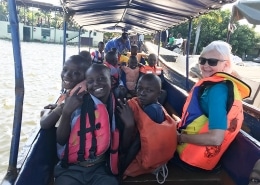 The street children on a boat trip