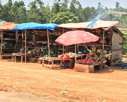 A market stall in Ibanda