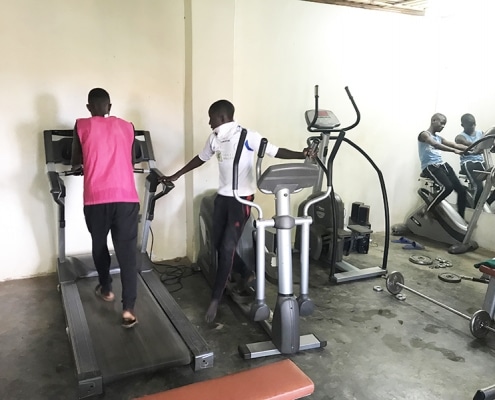 Three of our street children at the gym