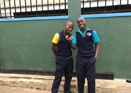 Two of our street boys preparing for training