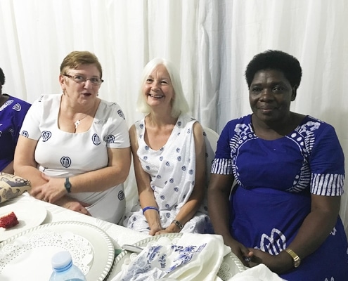 Enjoying Lynne's visit in Uganda