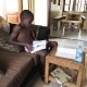 A boy doing his homework
