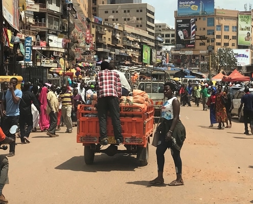 A street scene in Kampala