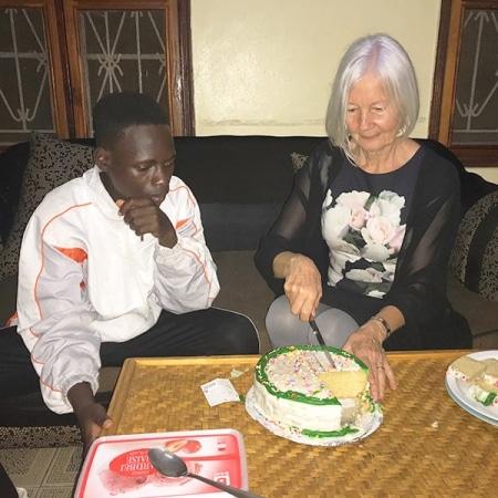 Me sharing the Christmas cake