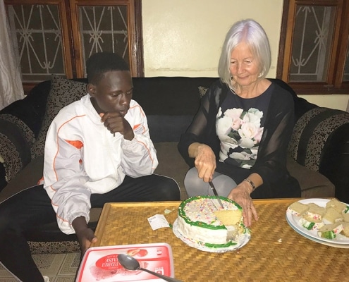 Me sharing the Christmas cake