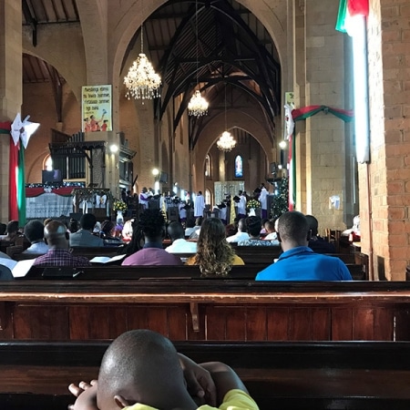 Street children at Namirembe Cathedral