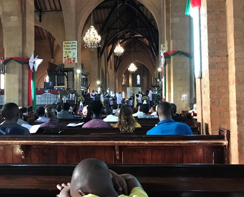 Street children at Namirembe Cathedral