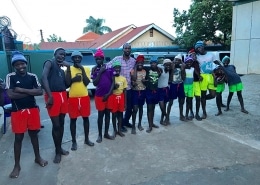 Street children with new clothes