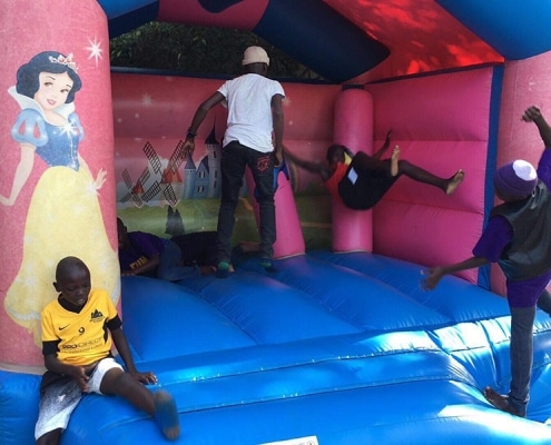 Street boys on the bouncy castle