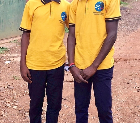Two street boys going to vocational training