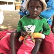 A Ugandan child at the hospital