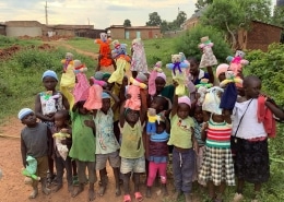 Ugandan children with donated toys