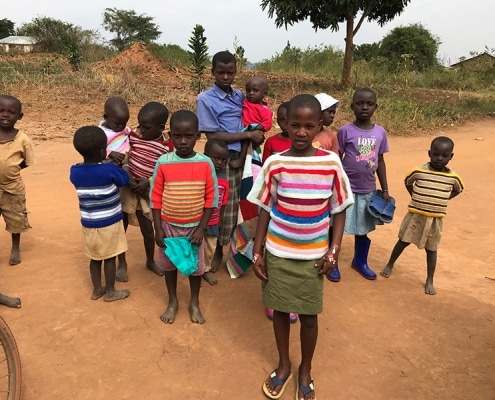 Donated clothes for Ugandan village children