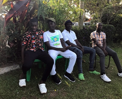 Four street boys in Kampala