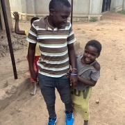 Street child with his sister