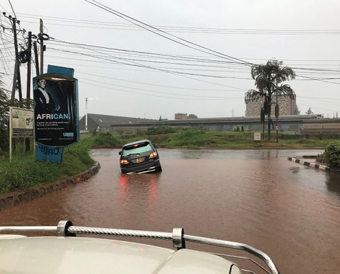 Flooded roads in Kampala