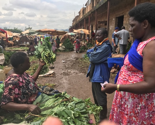 Buying vegetables in Uganda