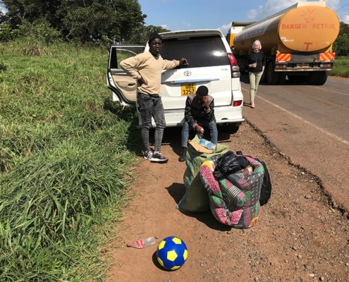 Waiting for transport home