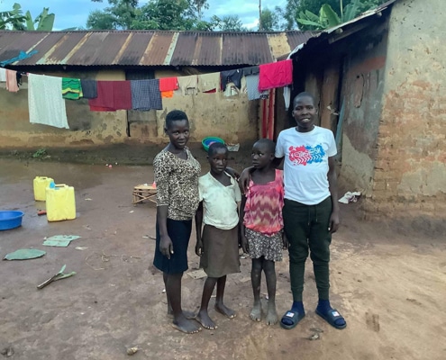 Street child and his sisters