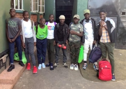 Ugandan street children getting ready for Christmas