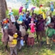 Donated teddies for Ugandan village children