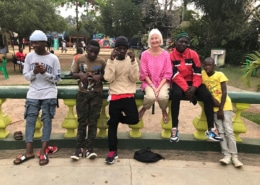 Jane with some of her street children