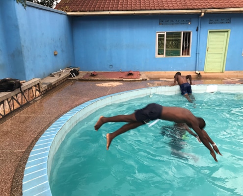 Teaching street children how to swim