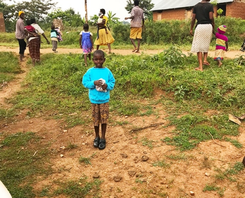 Donated jumpers and shoes