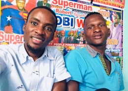 One of our staff with a street boy