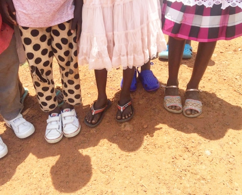 Donated children's shoes