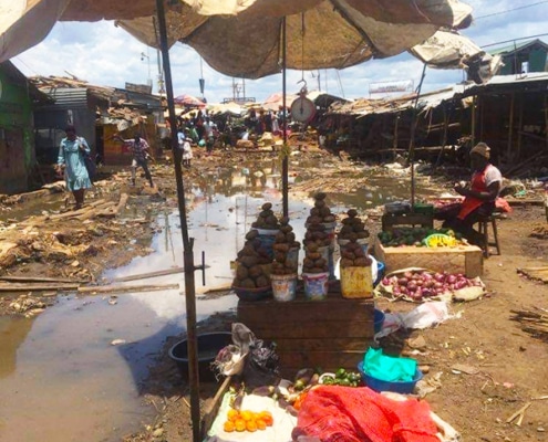 Flooding in Ggaba market