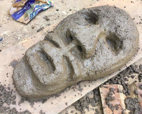 A mask made of mud