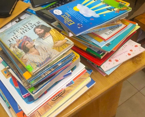 Donated books for our street children