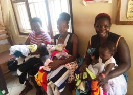 Donated baby clothes and blankets