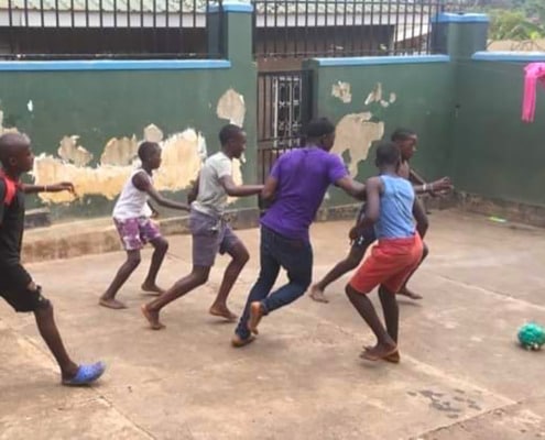 Our boys playing football