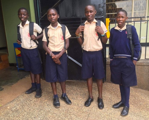 Street boys going to school in Uganda