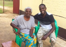 One of our staff with his grandma