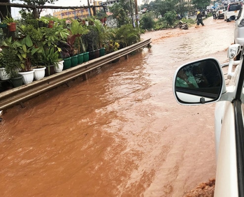 Flooded roads in Kampala
