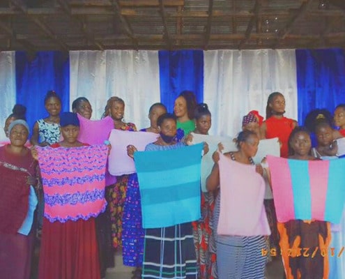 Donated blankets given out in Uganda