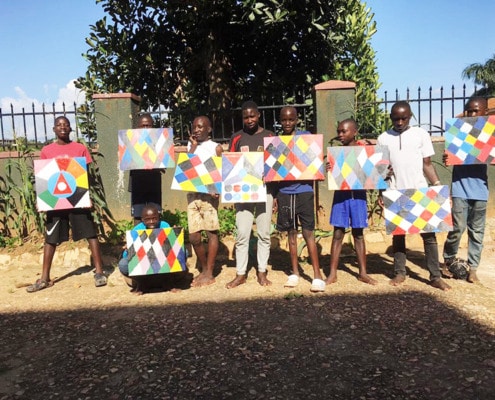 Our boys with their finished art work