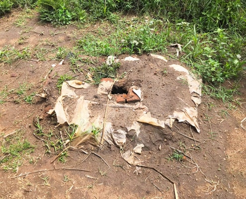 A pit toilet in Uganda