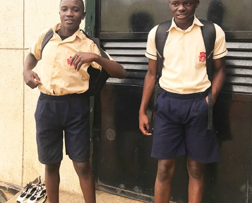 Former street boys going to school
