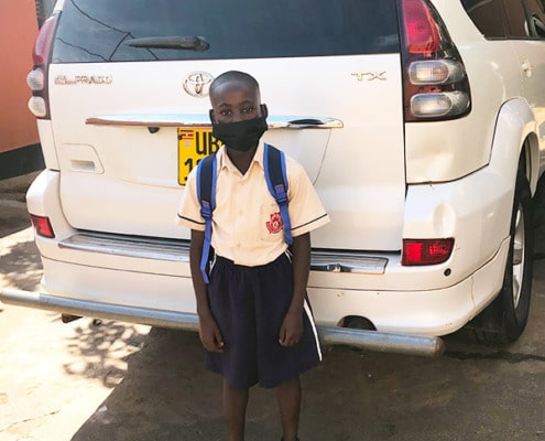 A street child about to start school